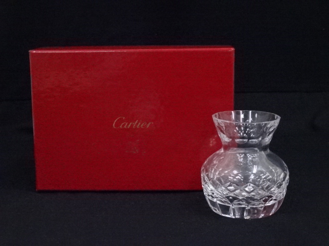Cartier　カルティエ　ガラス花瓶（箱付）